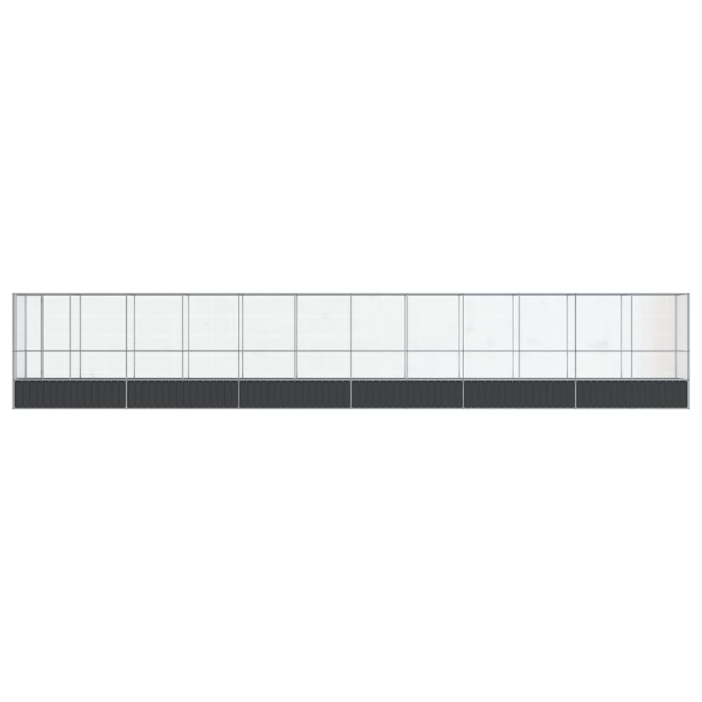 vidaXL Voliera păsări cu extensie, argintiu, 1250,5x107x212 cm, oțel vidaXL Voliera păsări cu extensie, argintiu, 1250,5x107x212 cm, oțel