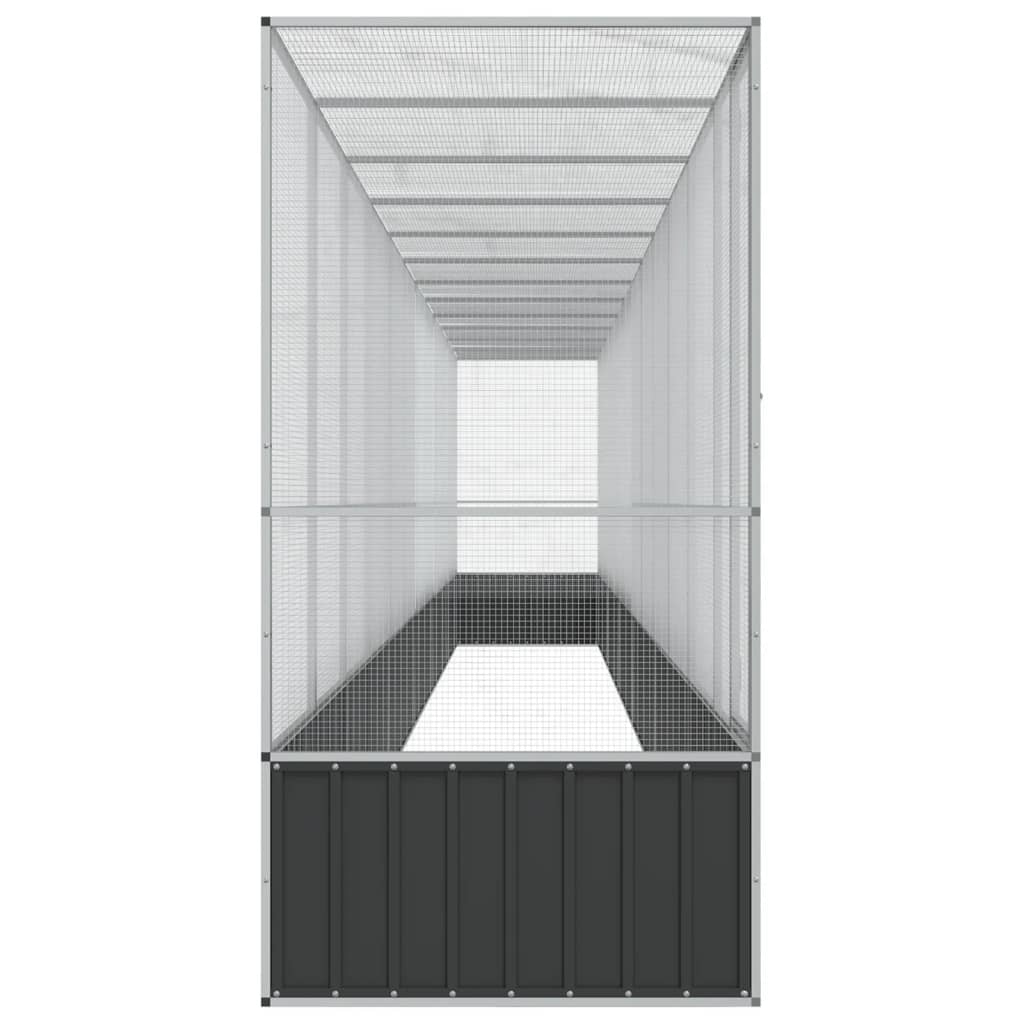vidaXL Voliera păsări cu extensie, argintiu, 1250,5x107x212 cm, oțel vidaXL Voliera păsări cu extensie, argintiu, 1250,5x107x212 cm, oțel