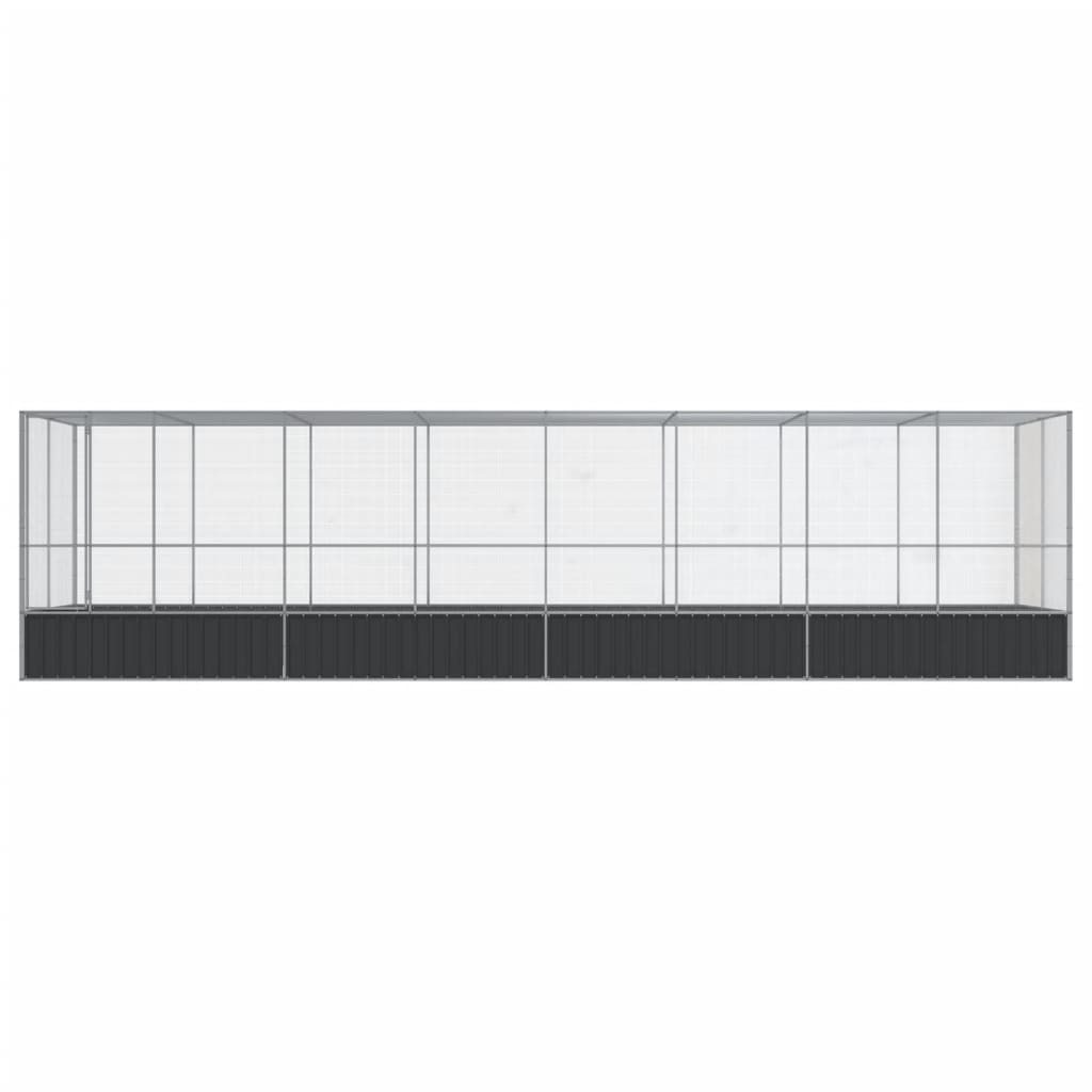 vidaXL Voliera de păsări cu extensie, argintiu, 832x207x212 cm, oțel