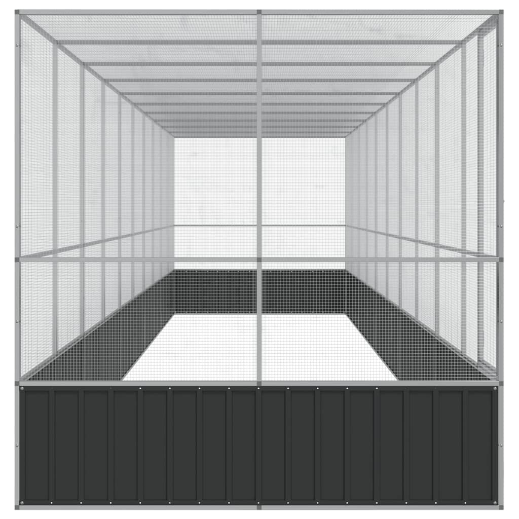 vidaXL Voliera de păsări cu extensie, argintiu, 1039x207x212 cm, oțel vidaXL Voliera de păsări cu extensie, argintiu, 1039x207x212 cm, oțel