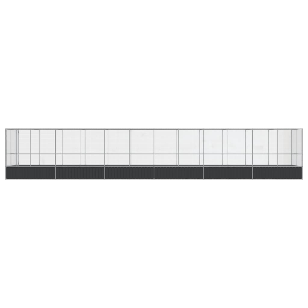 vidaXL Voliera de păsări cu extensie, argintiu, 1246x207x212 cm, oțel vidaXL Voliera de păsări cu extensie, argintiu, 1246x207x212 cm, oțel