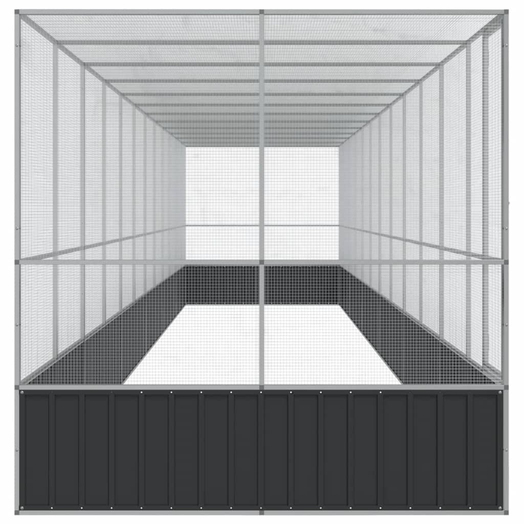 vidaXL Voliera de păsări cu extensie, argintiu, 1246x207x212 cm, oțel vidaXL Voliera de păsări cu extensie, argintiu, 1246x207x212 cm, oțel