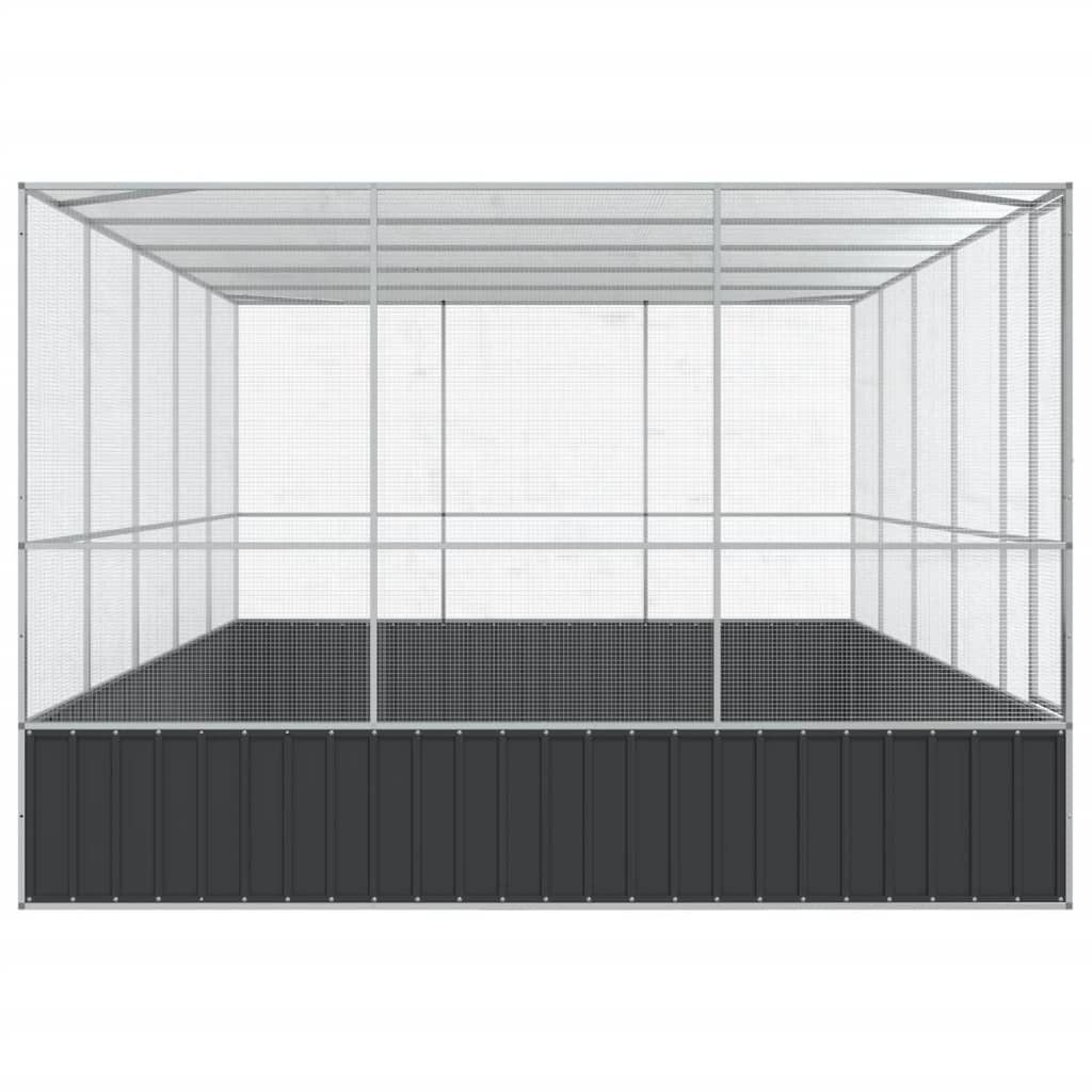 vidaXL Voliera de păsări cu extensie, argintiu, 518x307x212 cm, oțel vidaXL Voliera de păsări cu extensie, argintiu, 518x307x212 cm, oțel