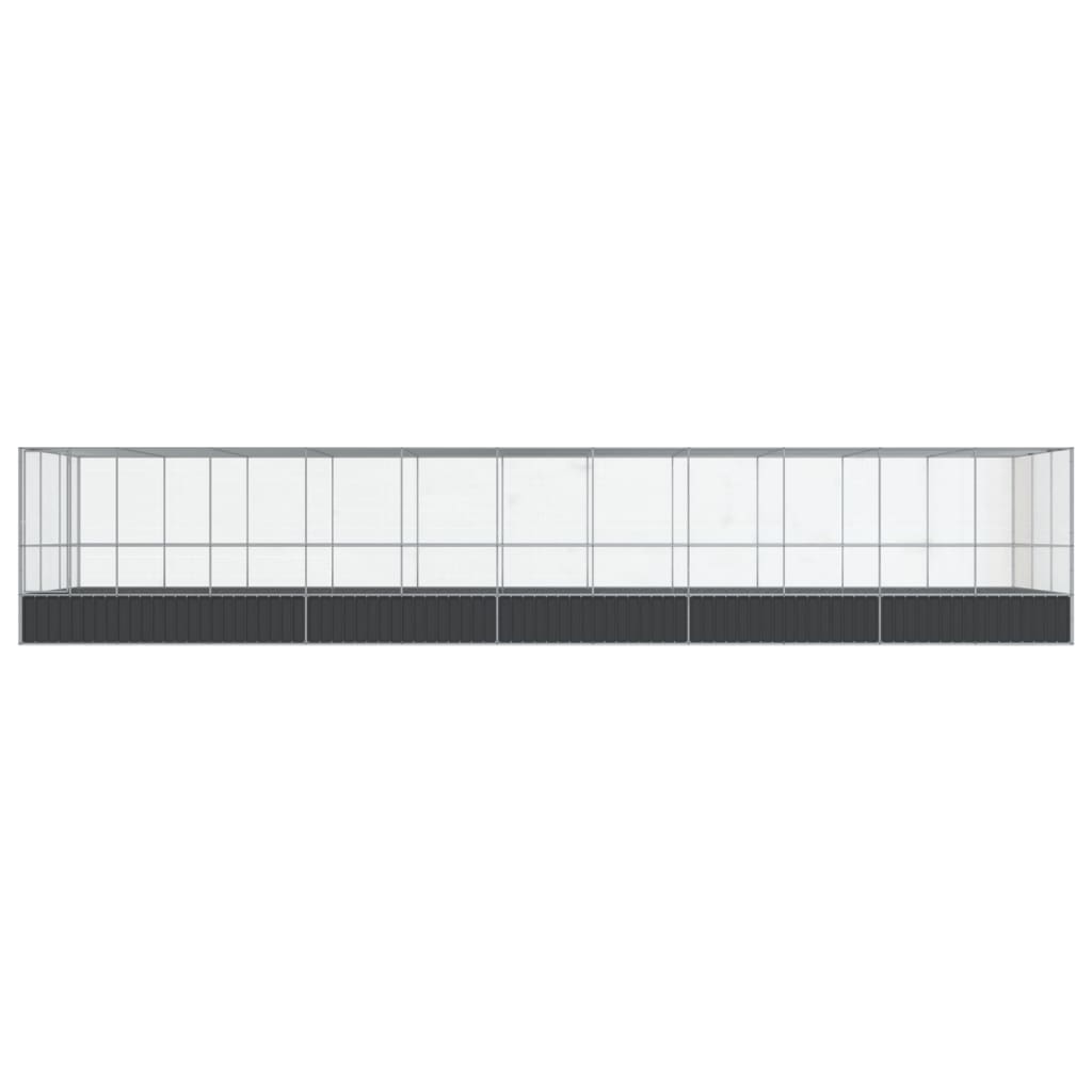 vidaXL Voliera de păsări cu extensie, argintiu, 1139x307x212 cm, oțel vidaXL Voliera de păsări cu extensie, argintiu, 1139x307x212 cm, oțel