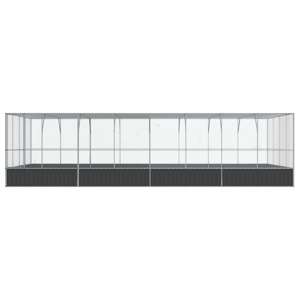 vidaXL Voliera de păsări cu extensie, argintiu, 832x414x212 cm, oțel vidaXL Voliera de păsări cu extensie, argintiu, 832x414x212 cm, oțel