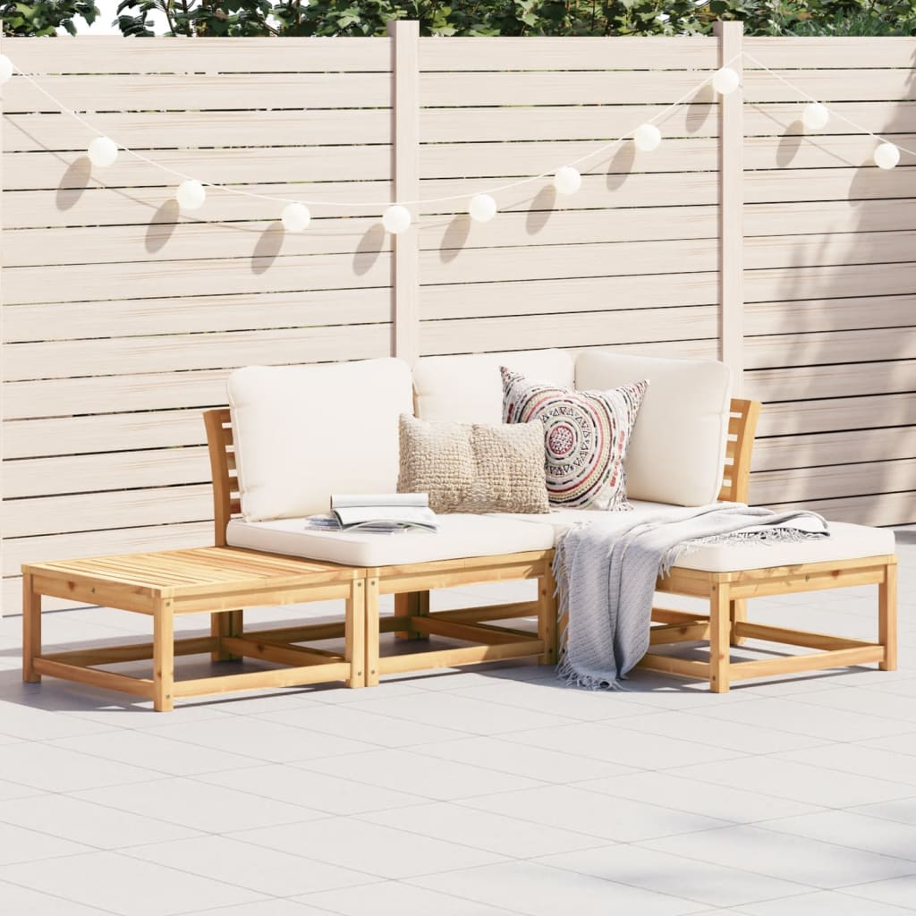vidaXL Set mobilier de grădină cu perne, 4 piese, lemn masiv de acacia vidaXL Set mobilier de grădină cu perne, 4 piese, lemn masiv de acacia