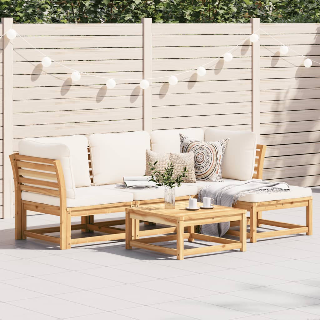 vidaXL Set mobilier de grădină cu perne, 5 buc., lemn masiv acacia vidaXL Set mobilier de grădină cu perne, 5 buc., lemn masiv acacia