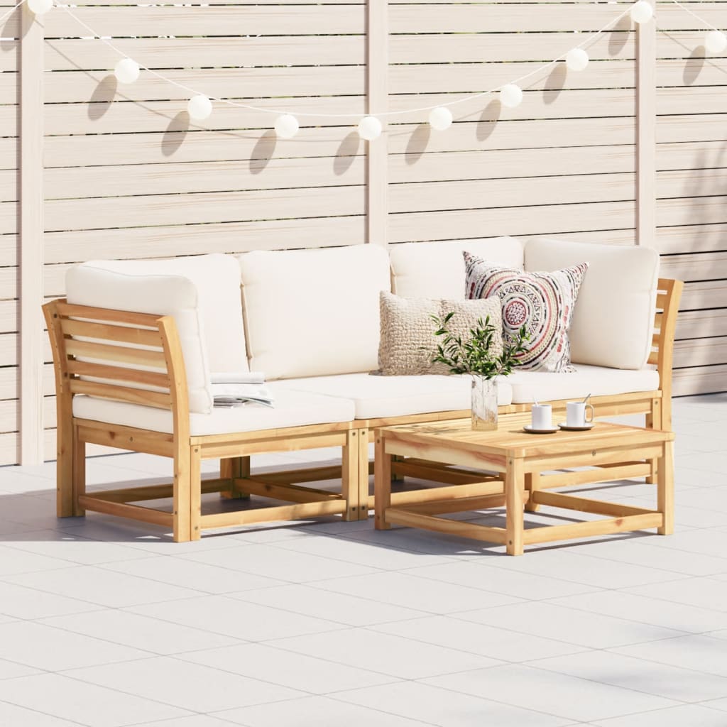 vidaXL Set mobilier de grădină cu perne, 3 piese, lemn masiv acacia vidaXL Set mobilier de grădină cu perne, 3 piese, lemn masiv acacia