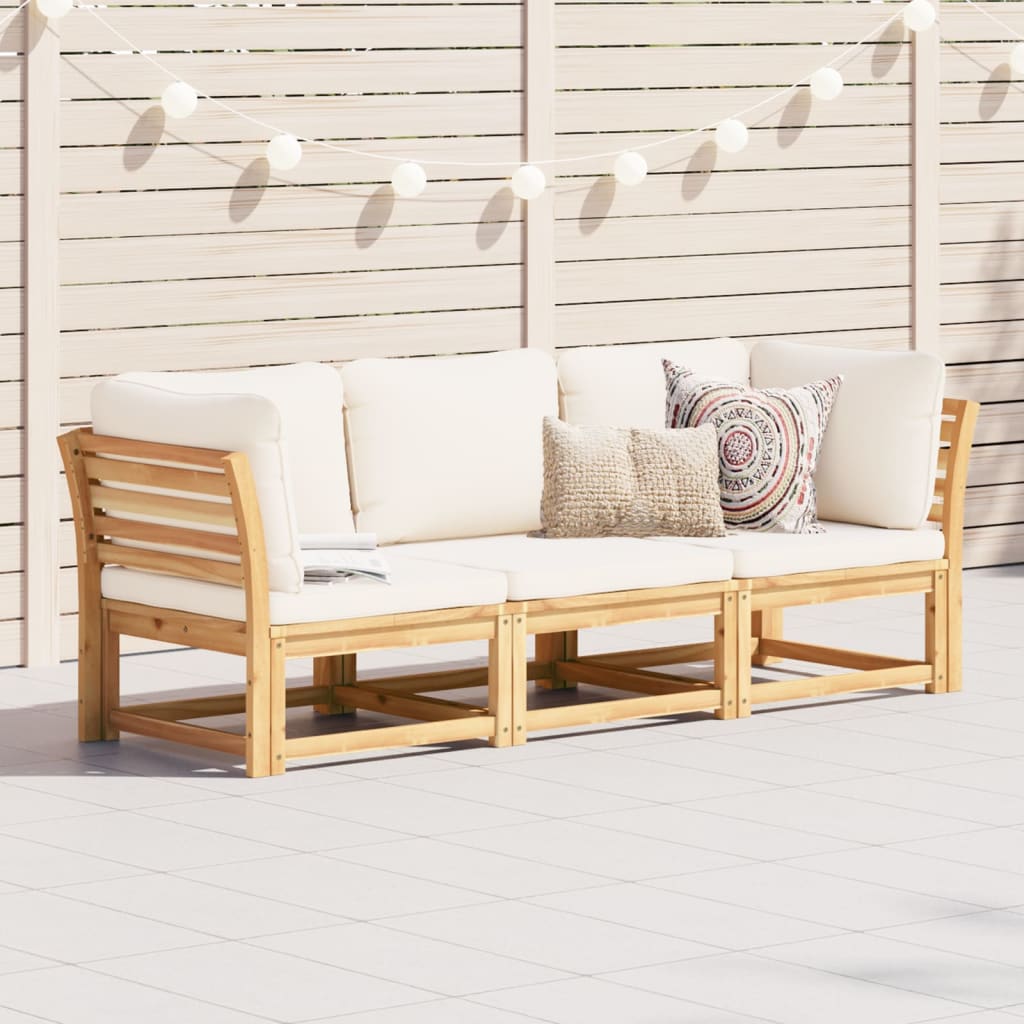 vidaXL Set mobilier de grădină cu perne, 3 piese, lemn masiv acacia vidaXL Set mobilier de grădină cu perne, 3 piese, lemn masiv acacia