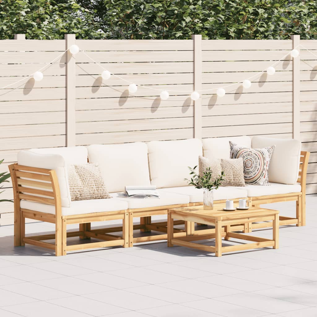 vidaXL Set mobilier de grădină cu perne, 4 piese, lemn masiv de acacia vidaXL Set mobilier de grădină cu perne, 4 piese, lemn masiv de acacia