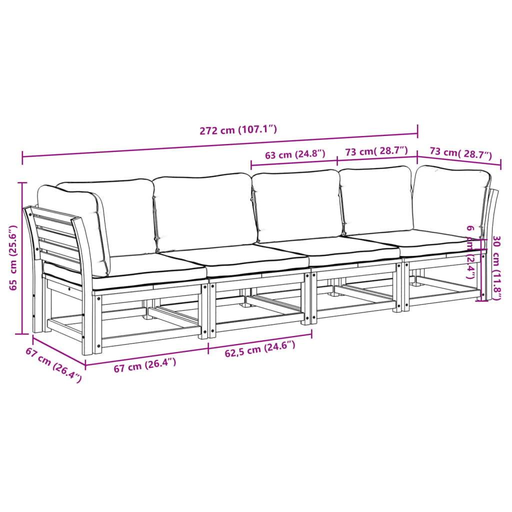 vidaXL Set mobilier de grădină cu perne, 4 piese, lemn masiv de acacia vidaXL Set mobilier de grădină cu perne, 4 piese, lemn masiv de acacia