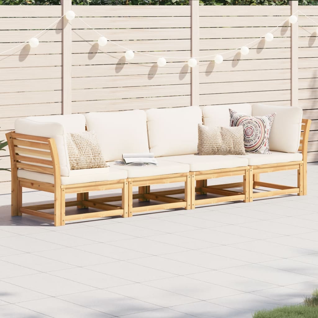 vidaXL Set mobilier de grădină cu perne, 4 piese, lemn masiv de acacia vidaXL Set mobilier de grădină cu perne, 4 piese, lemn masiv de acacia
