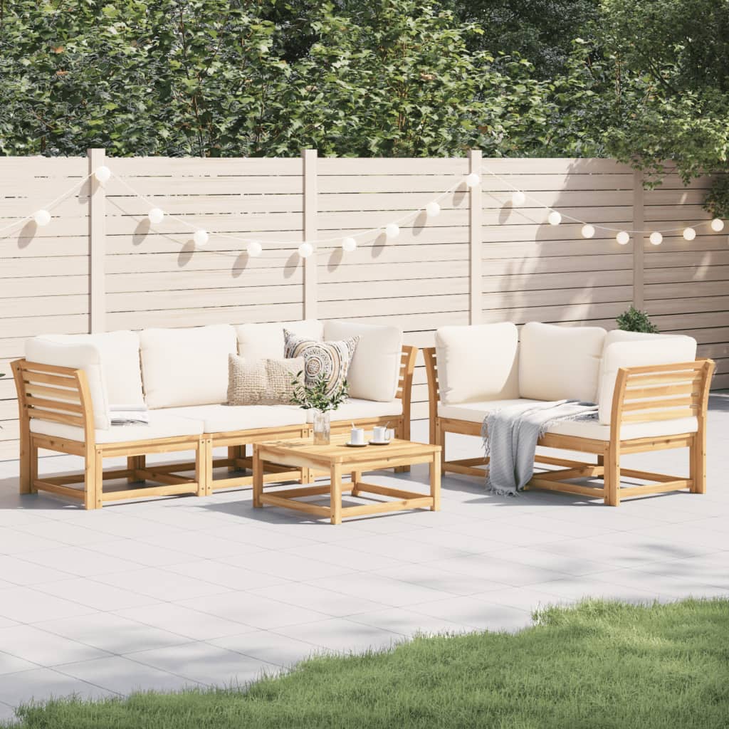 vidaXL Set mobilier grădină cu perne, 6 piese, lemn masiv acacia