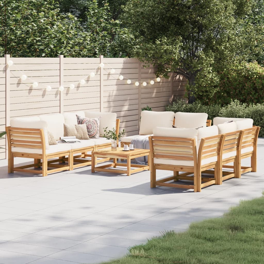 vidaXL Set mobilier grădină cu perne, 9 piese, lemn masiv acacia vidaXL Set mobilier grădină cu perne, 9 piese, lemn masiv acacia