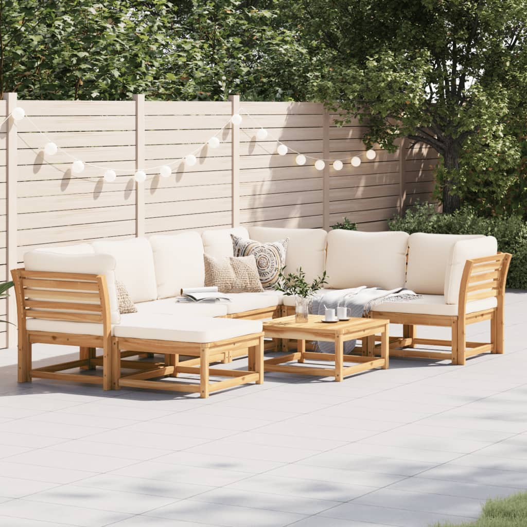 vidaXL Set mobilier grădină cu perne, 8 piese, lemn masiv acacia vidaXL Set mobilier grădină cu perne, 8 piese, lemn masiv acacia