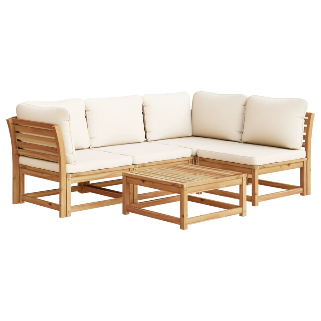 vidaXL Set mobilier de grădină cu perne, 5 buc., lemn masiv acacia vidaXL Set mobilier de grădină cu perne, 5 buc., lemn masiv acacia
