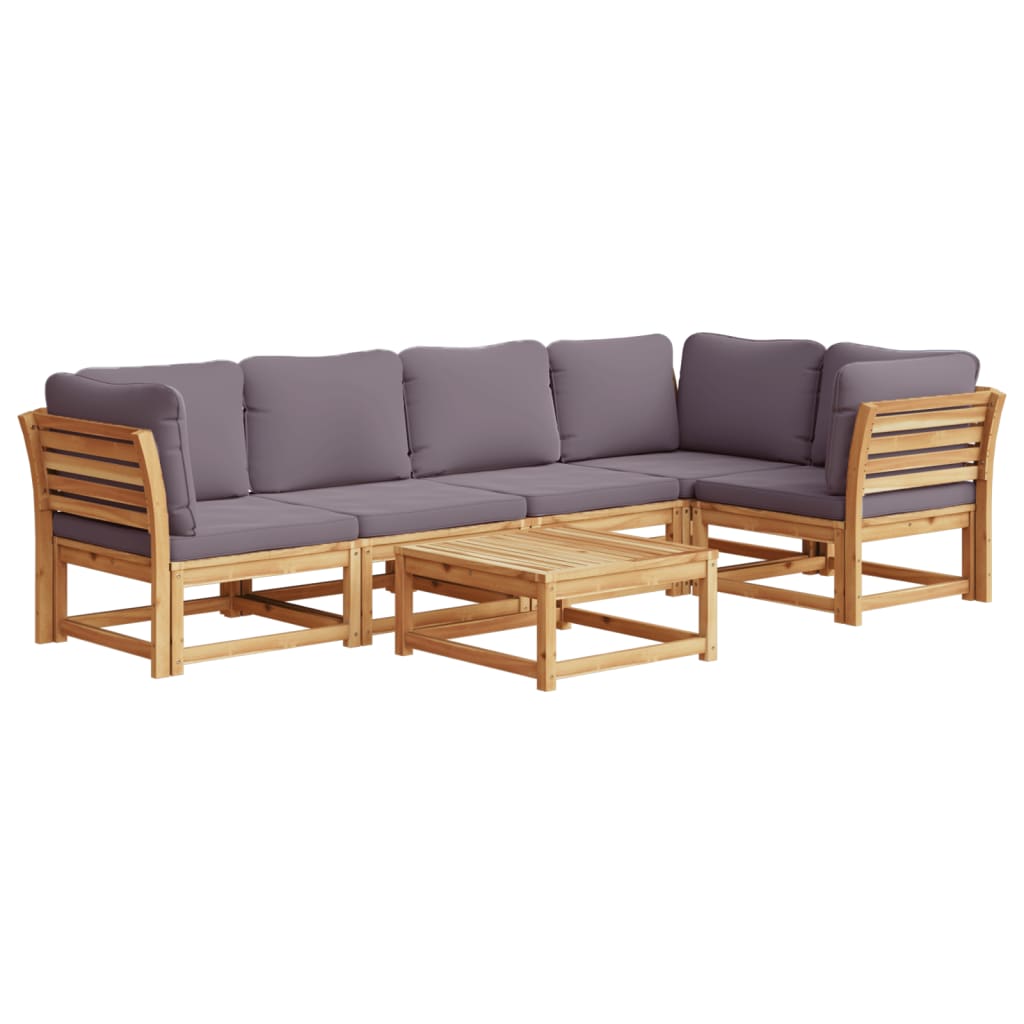 vidaXL Set mobilier grădină cu perne, 6 piese, lemn masiv acacia