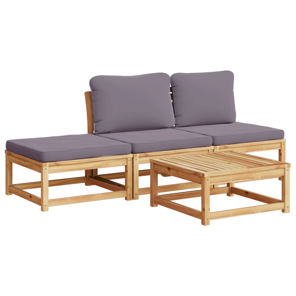 vidaXL Set mobilier de grădină cu perne, 4 piese, lemn masiv de acacia vidaXL Set mobilier de grădină cu perne, 4 piese, lemn masiv de acacia