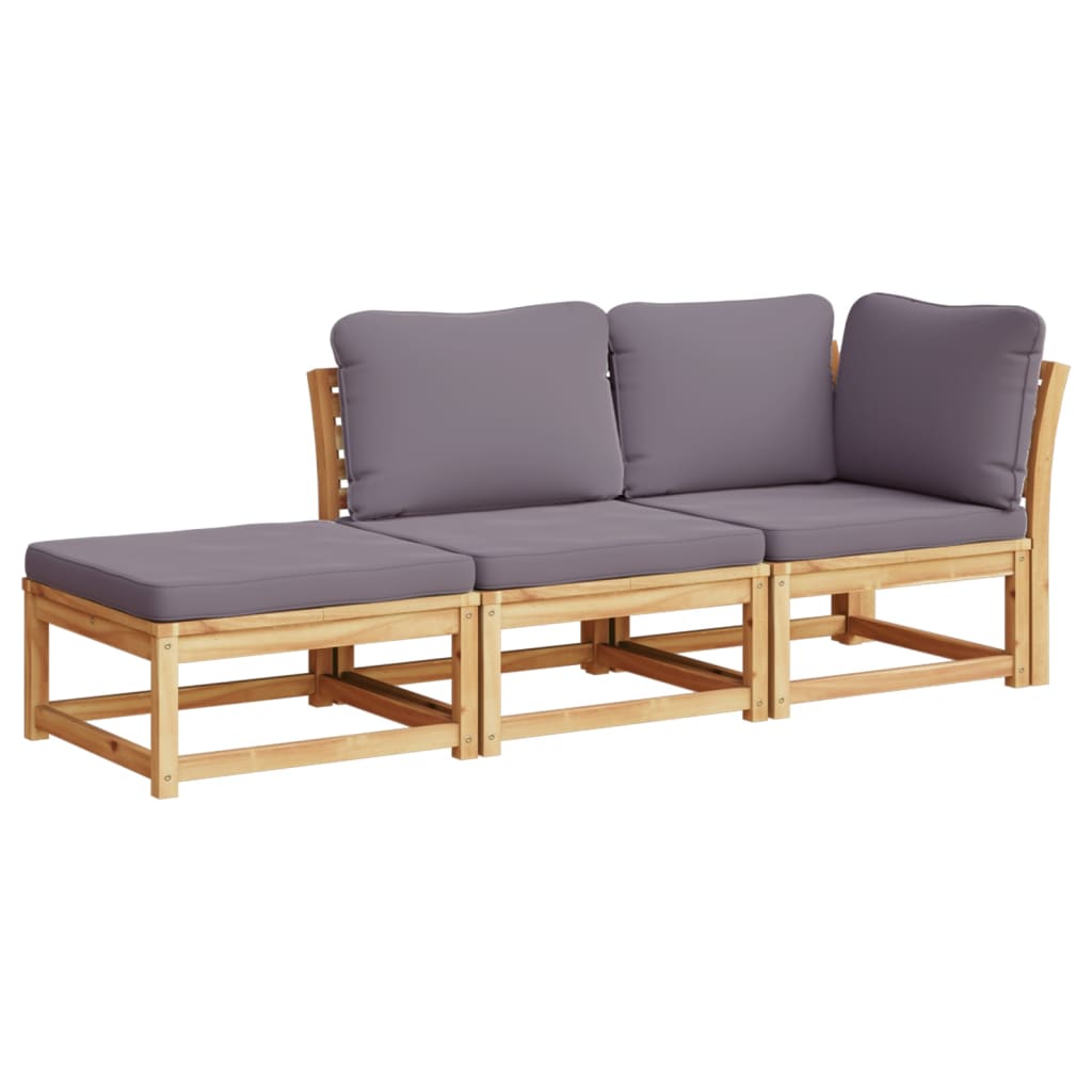 vidaXL Set mobilier de grădină cu perne, 3 piese, lemn masiv acacia vidaXL Set mobilier de grădină cu perne, 3 piese, lemn masiv acacia