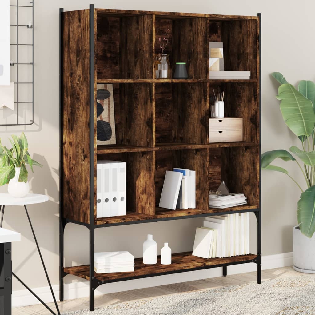 vidaXL Bibliotecă, stejar fumuriu, 102x30x141,5 cm, lemn prelucrat vidaXL Bibliotecă, stejar fumuriu, 102x30x141,5 cm, lemn prelucrat
