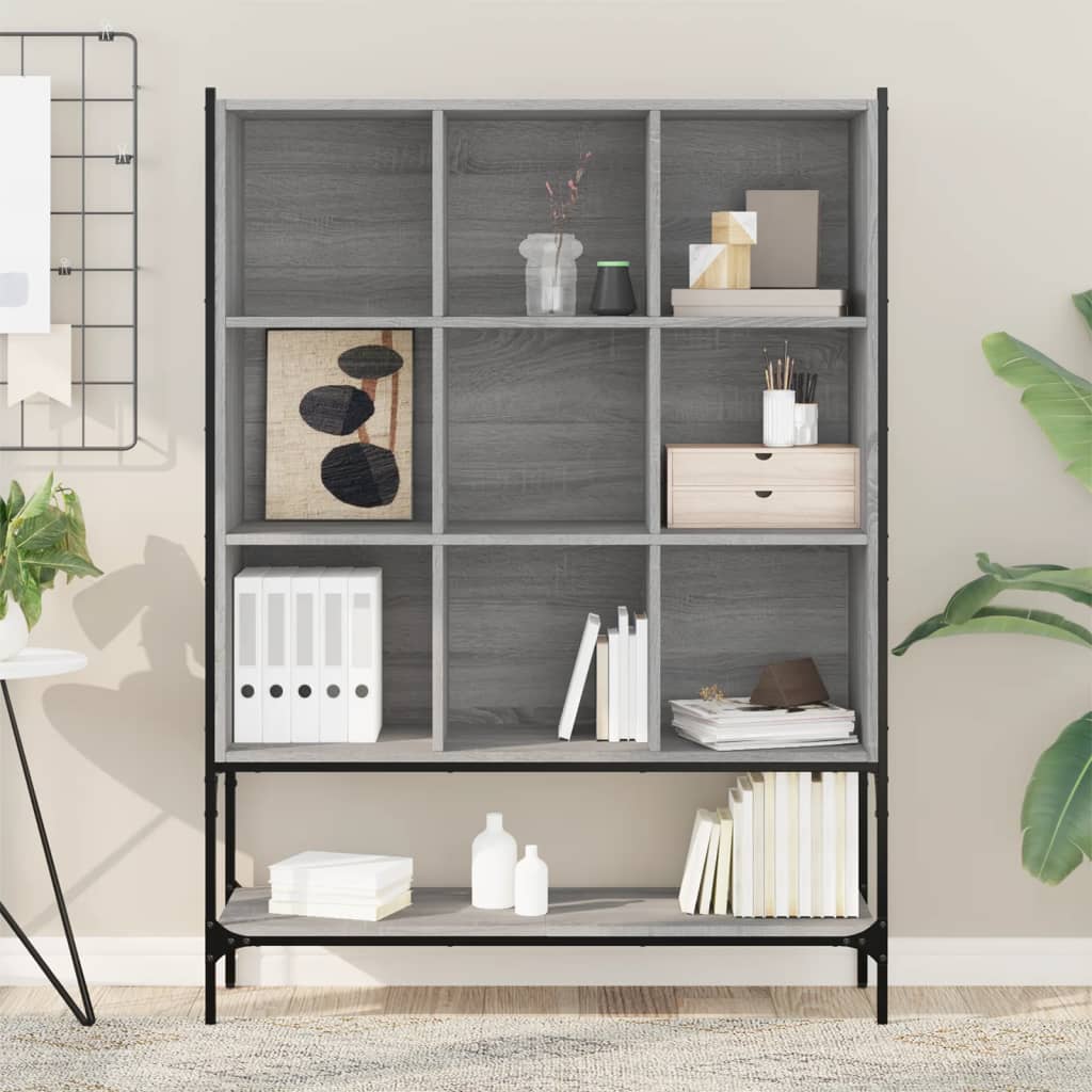 vidaXL Bibliotecă, gri sonoma, 102x30x141,5 cm, lemn prelucrat vidaXL Bibliotecă, gri sonoma, 102x30x141,5 cm, lemn prelucrat