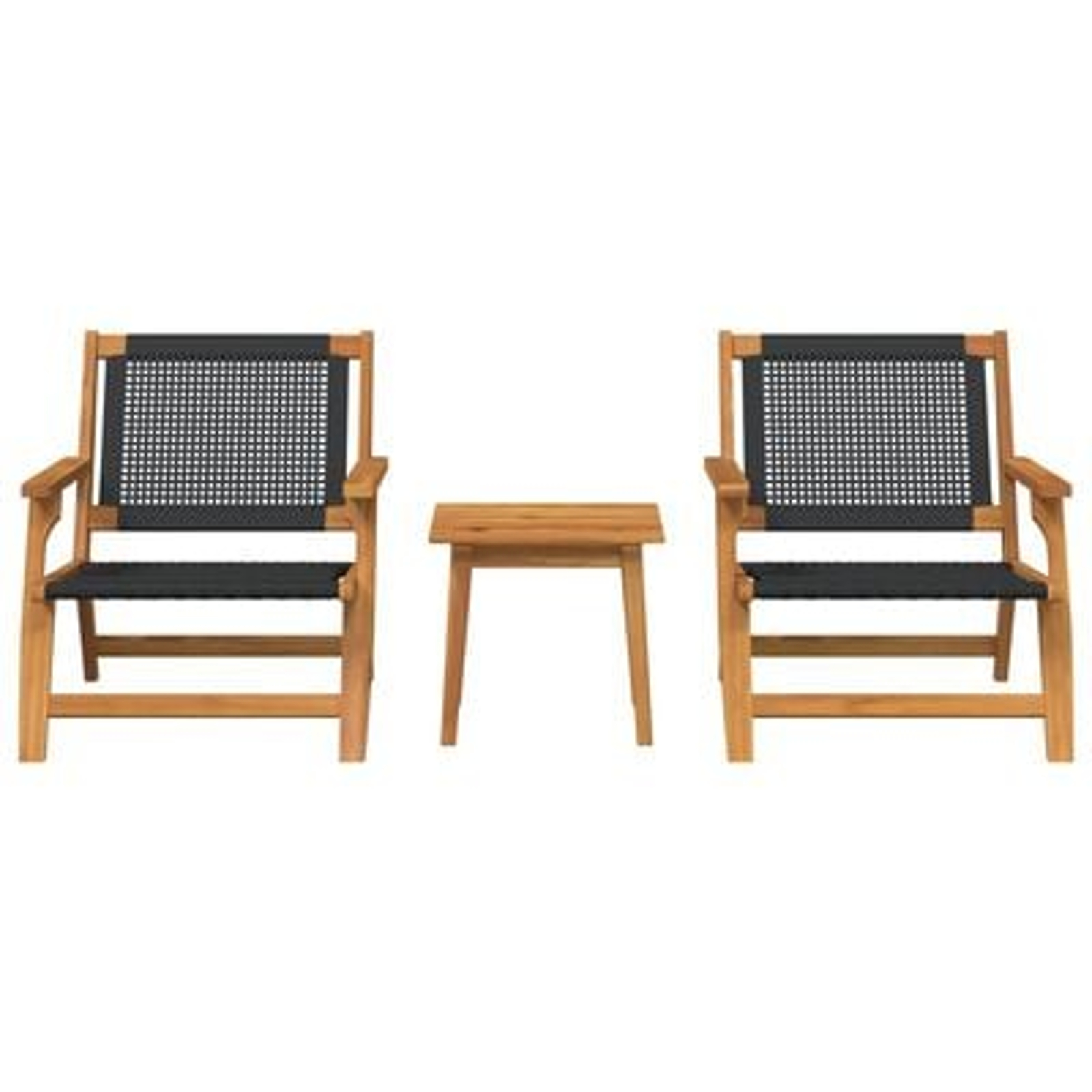 vidaXL Set de scaune de exterior cu masă - 3 piese din lemn de acacia neagră