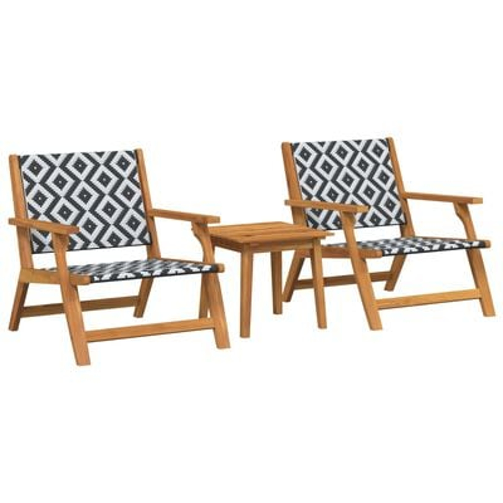 Set scaune de grădină vidaXL cu masă 3 piese Negru și Alb din lemn masiv de acacia Set scaune de grădină vidaXL cu masă 3 piese Negru și Alb din lemn masiv de acacia
