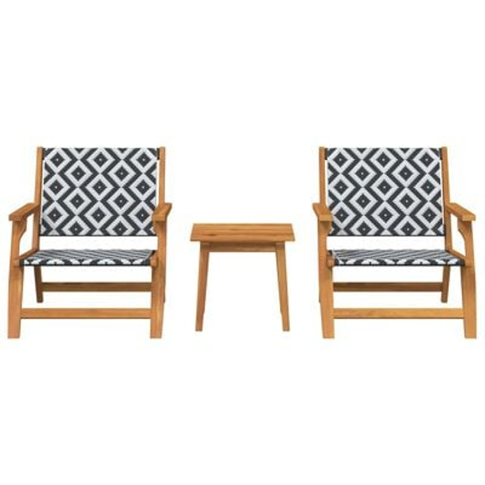 Set scaune de grădină vidaXL cu masă 3 piese Negru și Alb din lemn masiv de acacia Set scaune de grădină vidaXL cu masă 3 piese Negru și Alb din lemn masiv de acacia