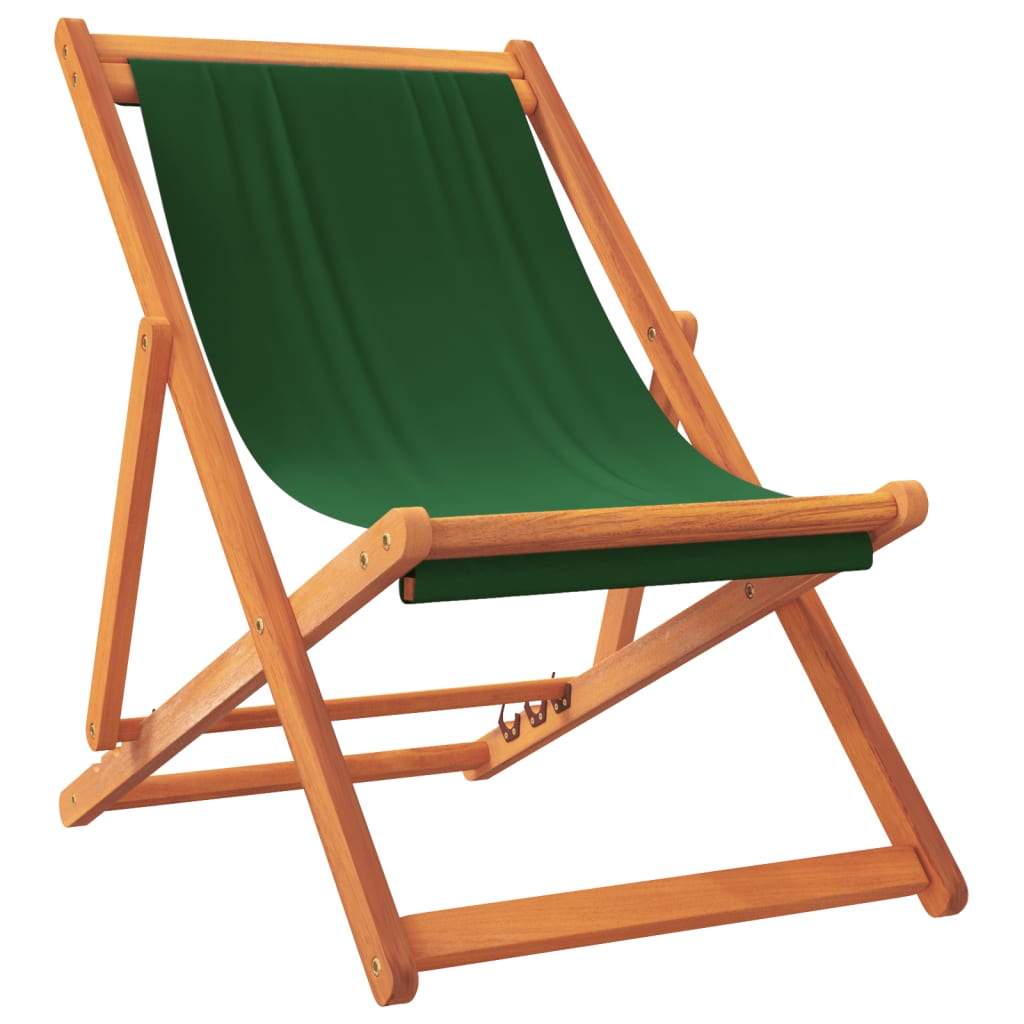 vidaXL Scaune de plajă pliante, 2 buc., verde, material textil vidaXL Scaune de plajă pliante, 2 buc., verde, material textil