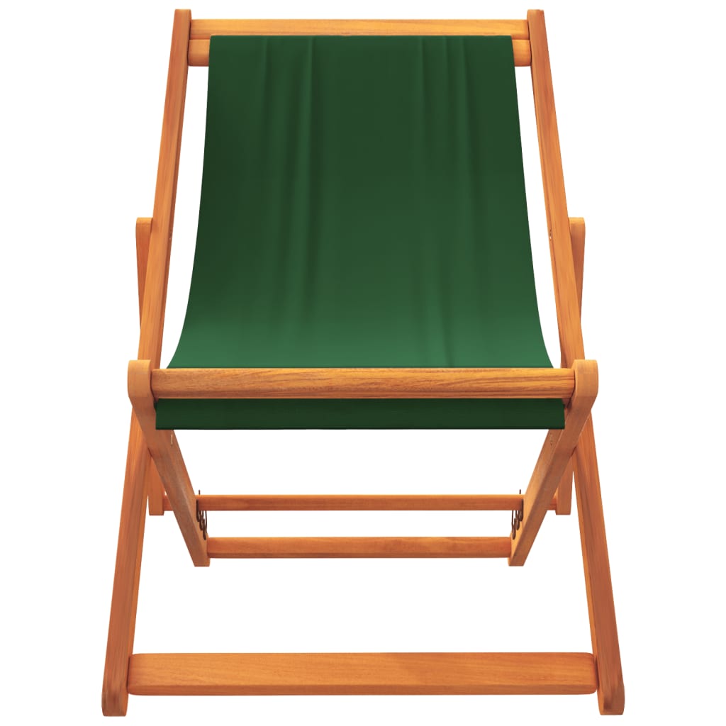 vidaXL Scaune de plajă pliante, 2 buc., verde, material textil vidaXL Scaune de plajă pliante, 2 buc., verde, material textil