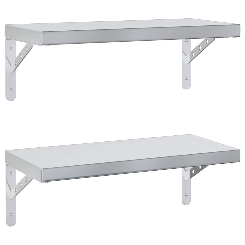 vidaXL Rafturi de perete, 2 buc. 50x23,5 cm argintiu oțel inoxidabil