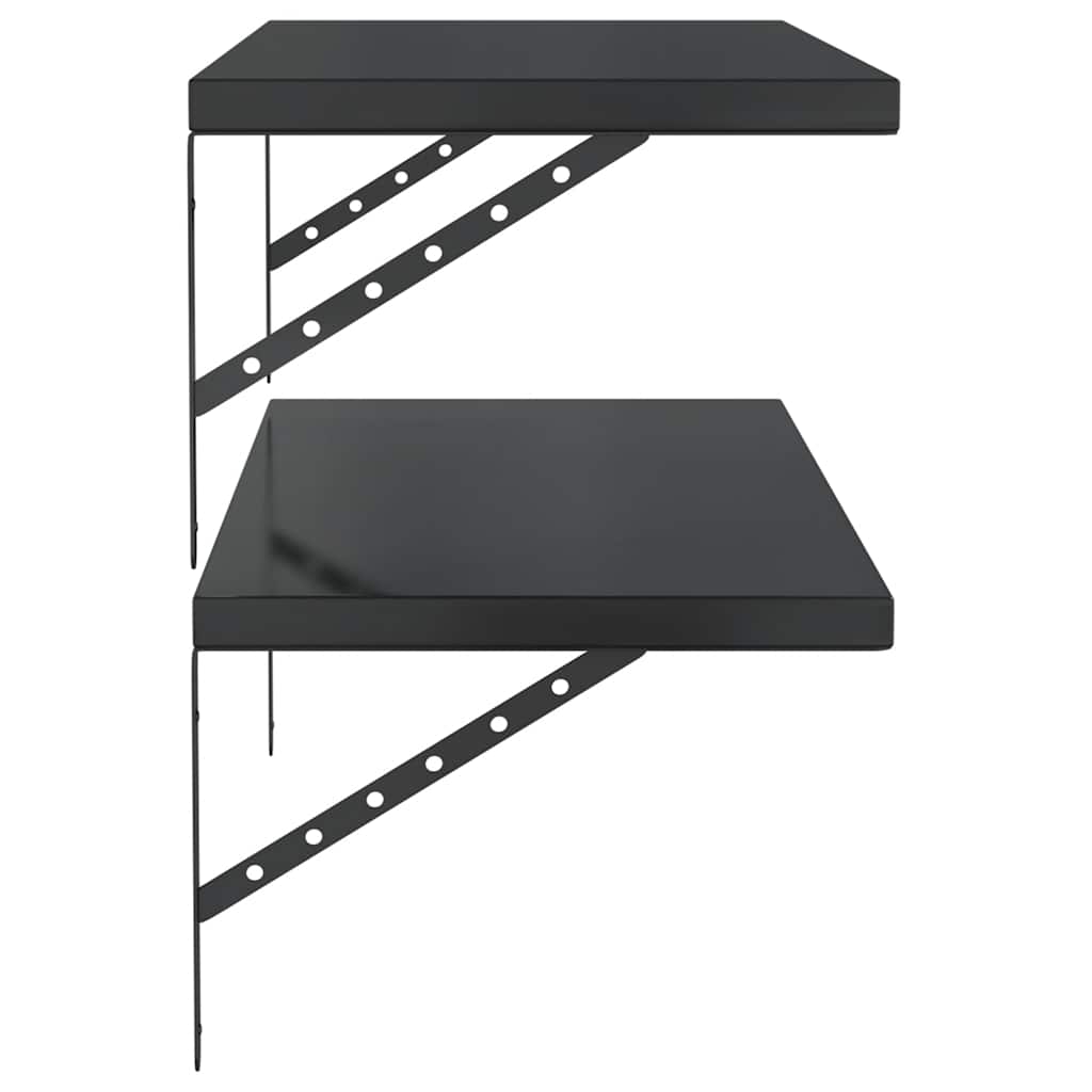 vidaXL Rafturi de perete 2 buc., 100x40 cm, negru oțel inoxidabil vidaXL Rafturi de perete 2 buc., 100x40 cm, negru oțel inoxidabil