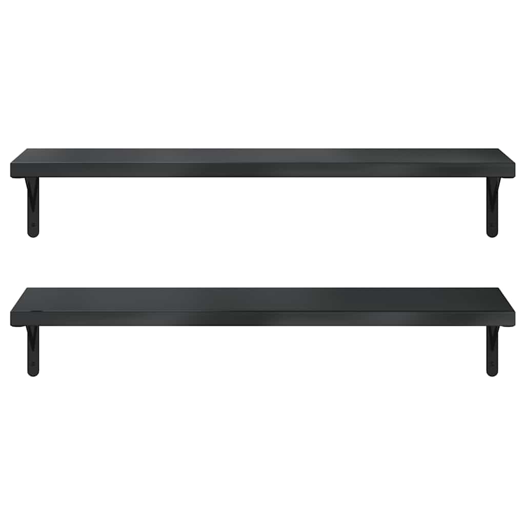 vidaXL Rafturi de perete 2 buc., 100x30 cm, negru oțel inoxidabil vidaXL Rafturi de perete 2 buc., 100x30 cm, negru oțel inoxidabil