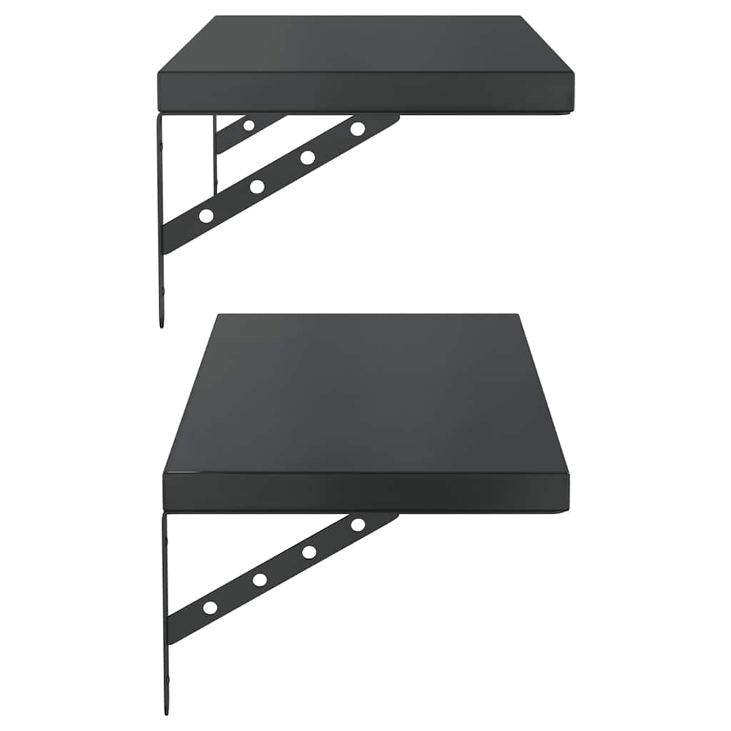 vidaXL Rafturi de perete, 2 buc., 75x30 cm, negru oțel inoxidabil vidaXL Rafturi de perete, 2 buc., 75x30 cm, negru oțel inoxidabil