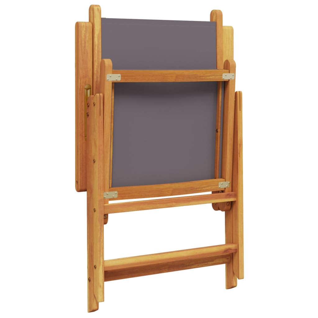 vidaXL Scaune de grădină rabatabile 8 buc., textil antracit/lemn masiv
