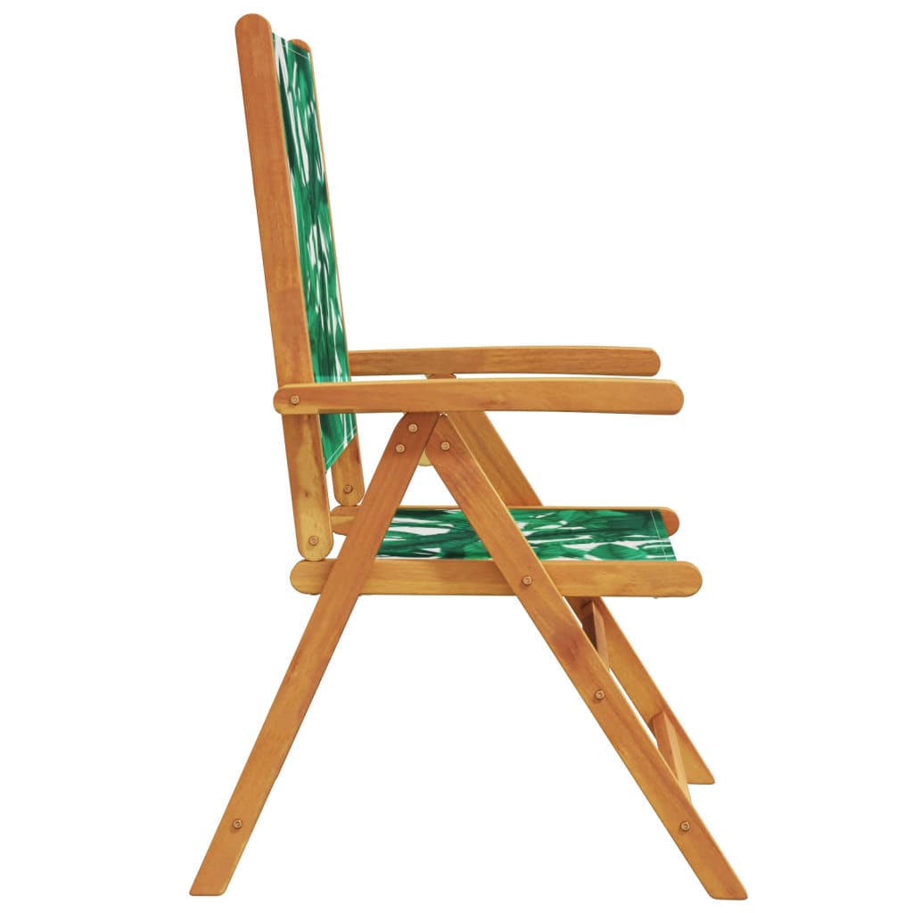 vidaXL Scaune de grădină rabatabile 6 buc., textil verde/lemn masiv vidaXL Scaune de grădină rabatabile 6 buc., textil verde/lemn masiv