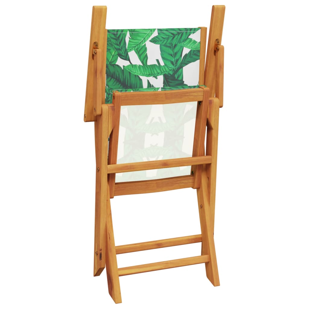 vidaXL Scaune de grădină pliabile 4 buc., textil verde/lemn masiv