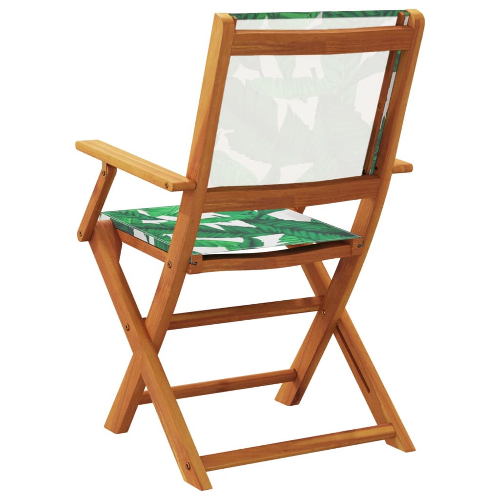 vidaXL Scaune de grădină pliabile 8 buc., textil verde/lemn masiv