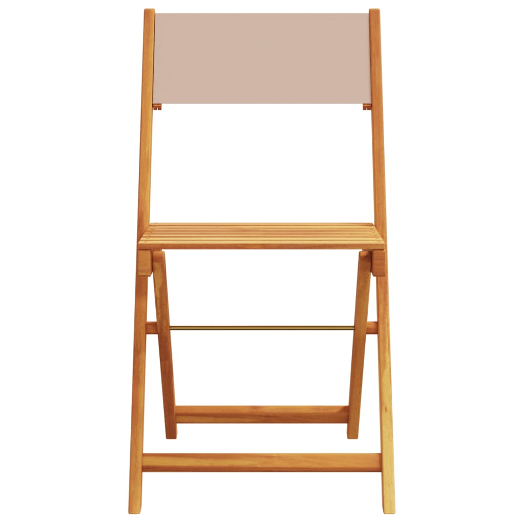 vidaXL Scaune de grădină pliabile 4 buc., textil taupe/lemn masiv vidaXL Scaune de grădină pliabile 4 buc., textil taupe/lemn masiv