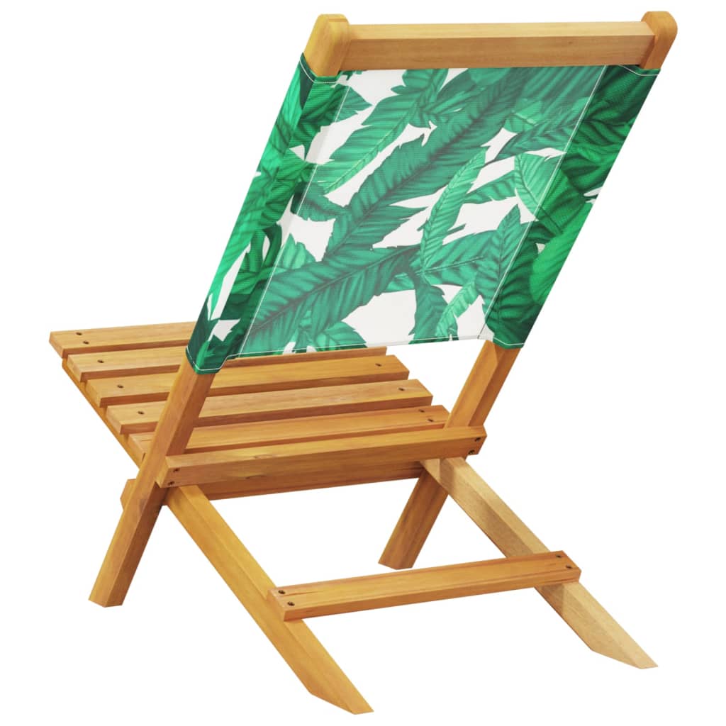 vidaXL Scaune de grădină pliabile 4 buc., textil verde/lemn masiv