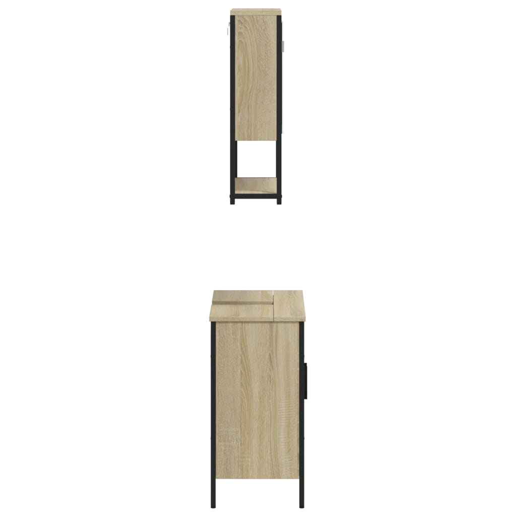 vidaXL Set mobilier de baie, 2 piese, stejar sonoma, lemn prelucrat vidaXL Set mobilier de baie, 2 piese, stejar sonoma, lemn prelucrat