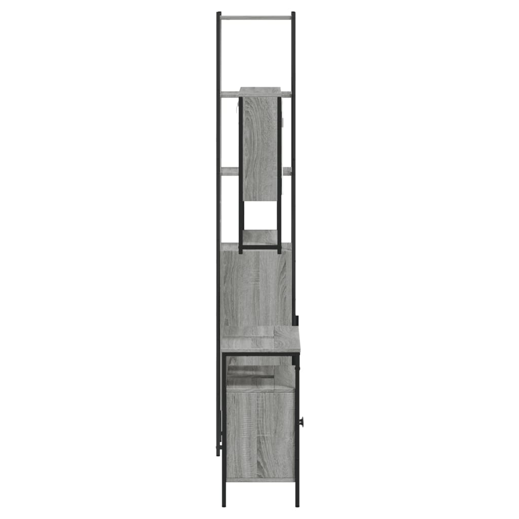 vidaXL Set mobilier de baie, 3 piese, gri sonoma, lemn prelucrat vidaXL Set mobilier de baie, 3 piese, gri sonoma, lemn prelucrat
