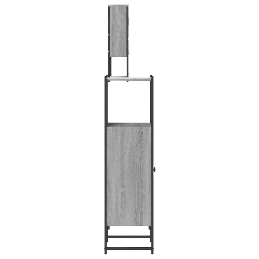 vidaXL Set mobilier de baie, 3 piese, gri sonoma, lemn prelucrat vidaXL Set mobilier de baie, 3 piese, gri sonoma, lemn prelucrat
