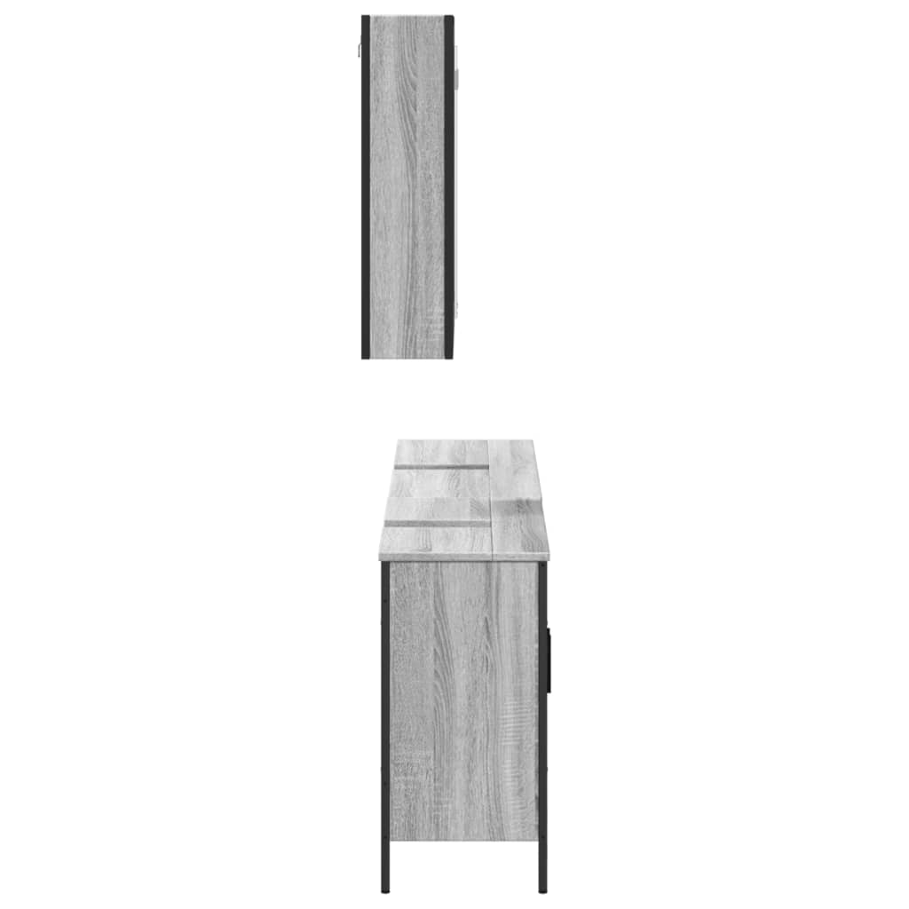 vidaXL Set dulapuri de baie, 3 piese, gri sonoma, lemn prelucrat vidaXL Set dulapuri de baie, 3 piese, gri sonoma, lemn prelucrat