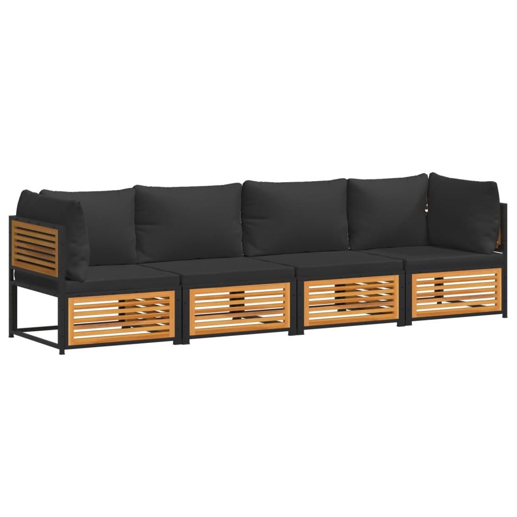 vidaXL Set canapele de grădină cu perne, 4 piese, lemn masiv de acacia vidaXL Set canapele de grădină cu perne, 4 piese, lemn masiv de acacia