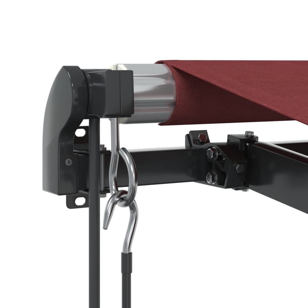 vidaXL Copertina retractabilă automat cu LED-uri, vișiniu, 400x350 cm