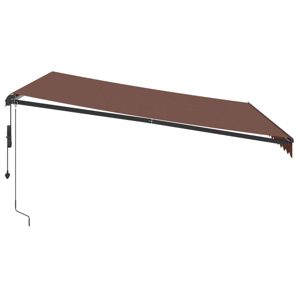 vidaXL Copertina retractabilă automat cu LED-uri, maro, 400x350 cm