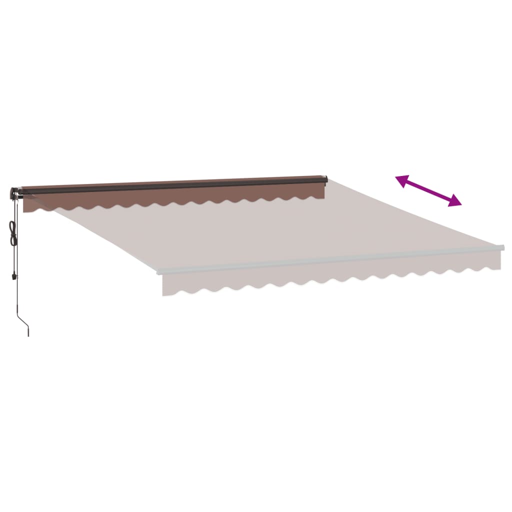 vidaXL Copertina retractabilă automat cu LED-uri, maro, 400x350 cm