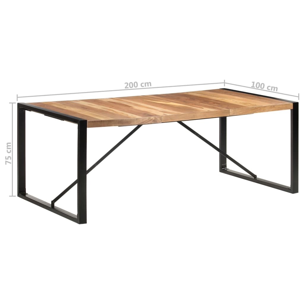 vidaXL Masă de bucătărie, 200x100x75 cm, lemn masiv vidaXL Masă de bucătărie, 200x100x75 cm, lemn masiv