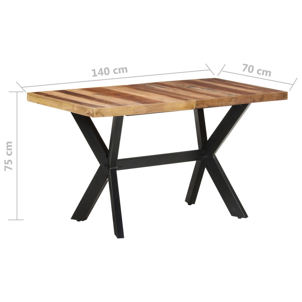 vidaXL Masă de bucătărie, 140x70x75 cm, lemn masiv, finisaj miere vidaXL Masă de bucătărie, 140x70x75 cm, lemn masiv, finisaj miere